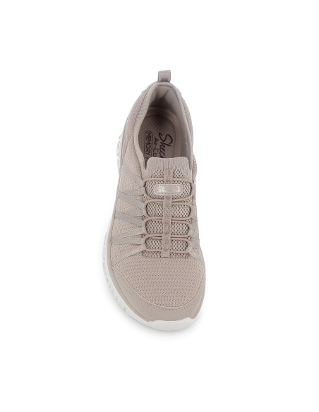 Deportivas comodas cordones elasticos entrelazados mujer taupe