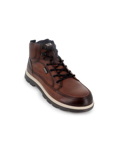 Bota piel cordones y cremallera refuerzo hombre cuero