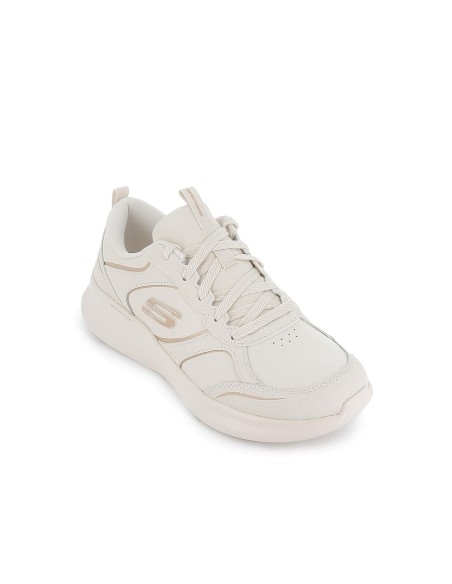 Deporte cómodo cordones mujer marfil