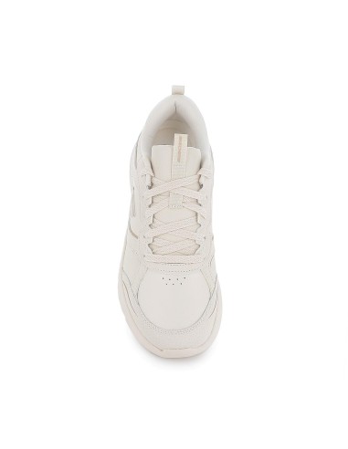 Deporte cómodo cordones mujer marfil