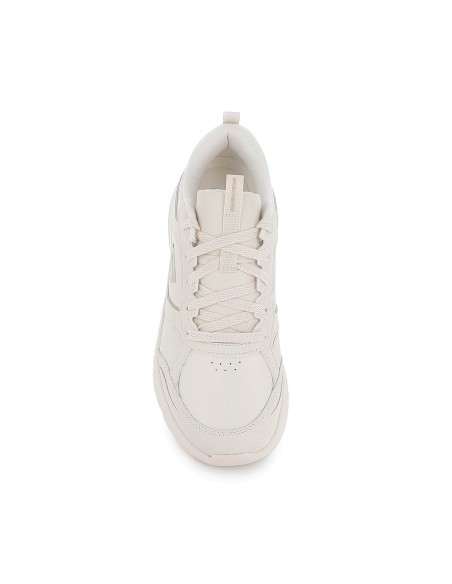 Deporte cómodo cordones mujer marfil