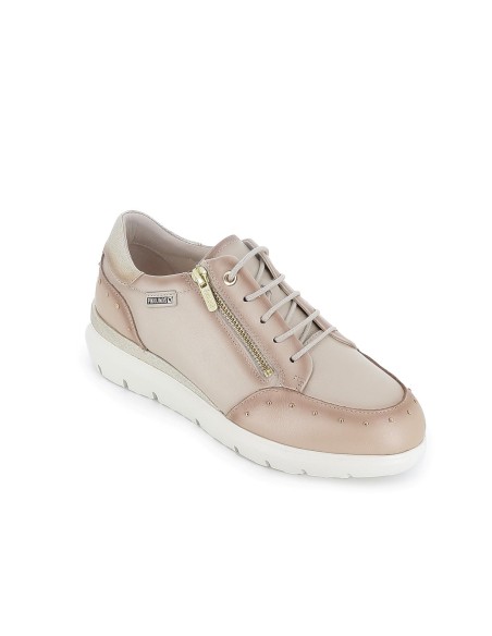 Deportiva piel cremallera comoda mujer blanca