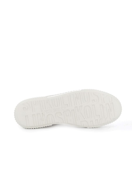 Deportivo piel cordones y cremallera suela volumen mujer blanca