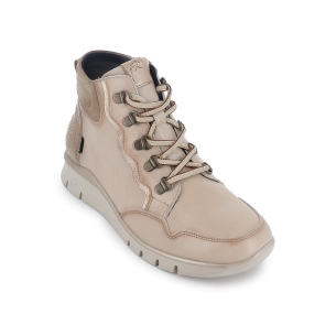 Botin piel con cordones y cremallera interior mujer marfil 2