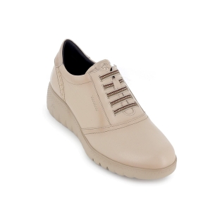 Deportivos cordones elásticos cuña mujer gris 2