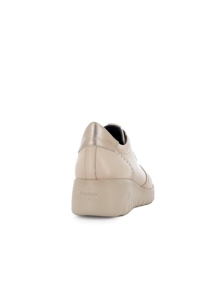 Deportivos cordones elásticos cuña mujer gris