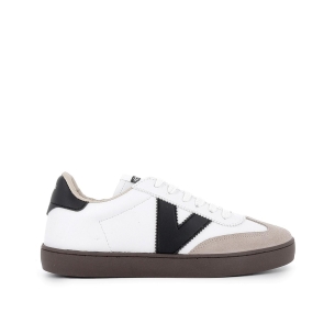 Deportivo piel contraste puntera cordones mujer blanco