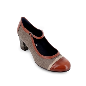 Original bailarina piel tacón con correa mujer rojo 2