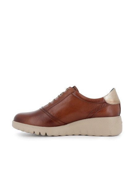 Deportivos cordones elásticos cuña mujer cuero