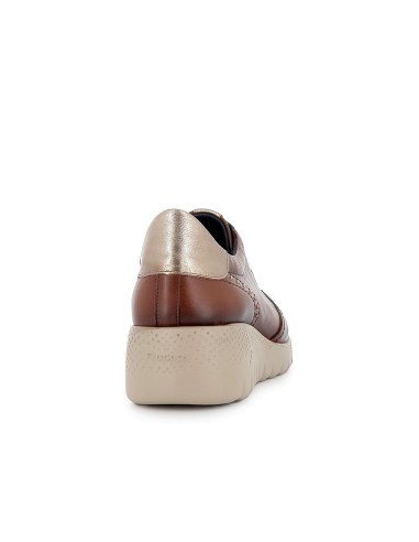 Deportivos cordones elásticos cuña mujer cuero