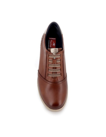 Deportivos cordones elásticos cuña mujer cuero