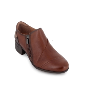 Botin piel tacon bajo cremallera lateral mujer cuero 2