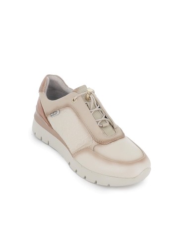 Zapato deportivo piel con elastico y suela goma blanco