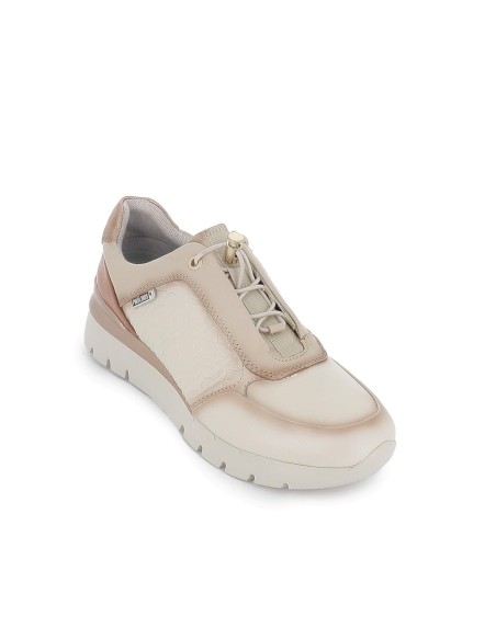 Zapato deportivo piel con elastico y suela goma blanco