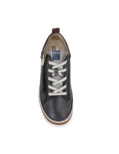 Deportiva sport cremallera piel mujer azul