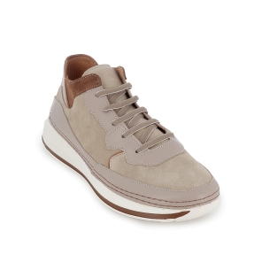 Botin deportivo piel con cordones mujer marfil 2