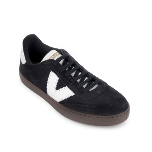 Deportivas piel serraje cordones suela plana mujer azul 2