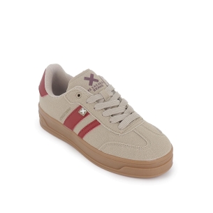 Deportiva diseño actual cordones plataforma mujer beige 2