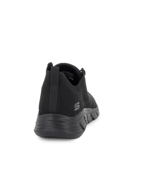 Sneakers textil con cordones mujer negro