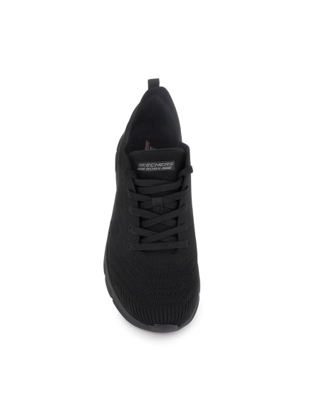 Sneakers textil con cordones mujer negro