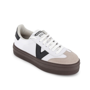 Deportivo piel contraste puntera cordones suela volumen blanco 2