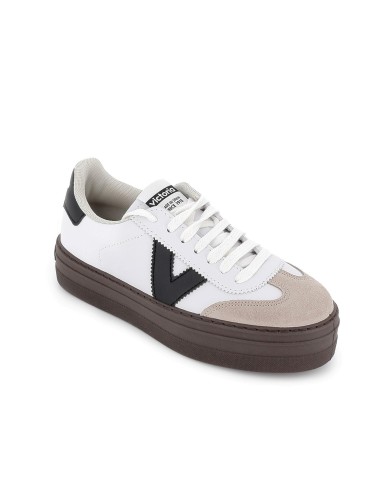 Deportivo piel contraste puntera cordones suela volumen blanco