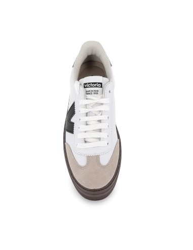 Deportivo piel contraste puntera cordones suela volumen blanco