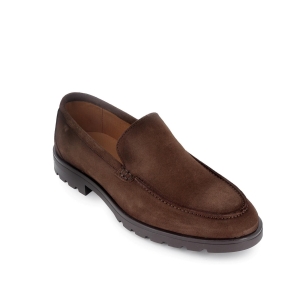 Mocasín piel plano puntera redonda hombre marron 2