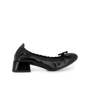 Bailarina piel charol lazo y tacon mujer negro