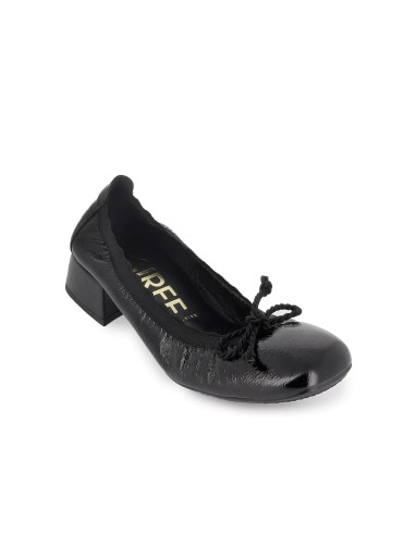 Bailarina piel charol lazo y tacon mujer negro