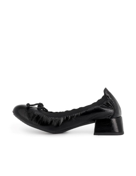 Bailarina piel charol lazo y tacon mujer negro