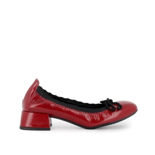 Bailarina piel charol lazo y tacon mujer rojo