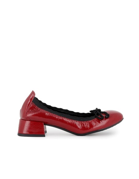 Bailarina piel charol lazo y tacon mujer rojo