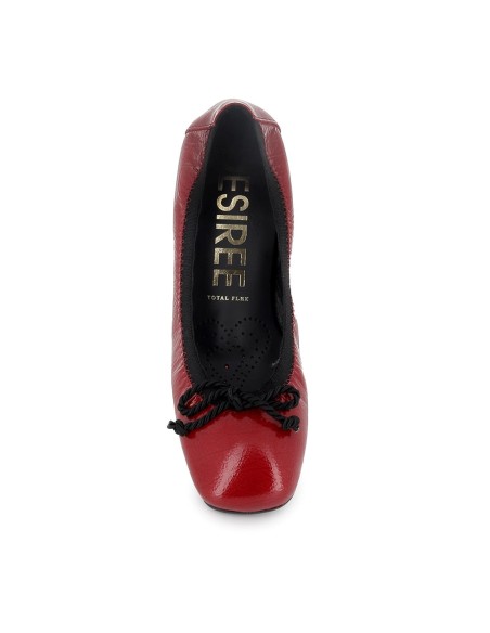 Bailarina piel charol lazo y tacon mujer rojo