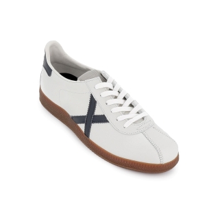 Deportiva tenis piel y serraje hombre blanca 2