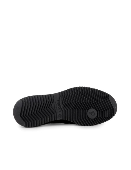 Mocasin piel charol cuña hebilla con suela bicolor mujer negro