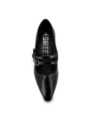 Zapato correas piel charol y tacon mujer negro
