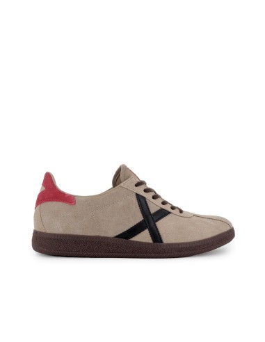 Deportiva tenis piel y serraje hombre beige