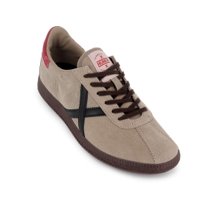 Deportiva tenis piel y serraje hombre beige 2