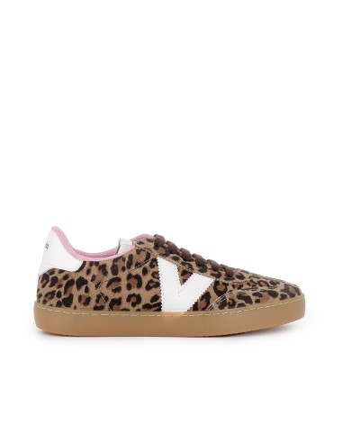 Deportiva piel+serraje mujer leopardo