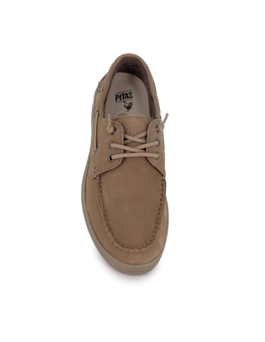 Nautico casual piel serraje hidrofuga hombre beige