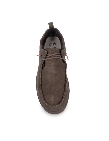 Wallabi casual serraje cordones elásticos hombre marron