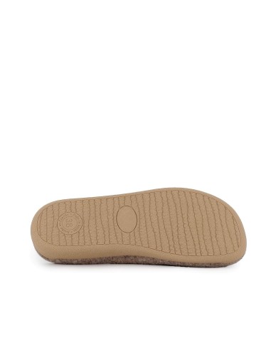 Chinela talon abierto paño con hebilla mujer comodo taupe