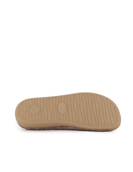 Chinela talon abierto paño con hebilla mujer comodo taupe