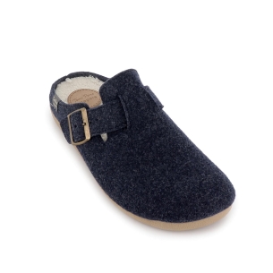 Chinela destalonada paño con hebilla hombre comodo azul 2