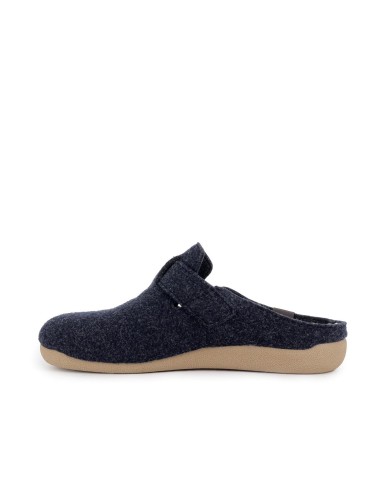 Chinela destalonada paño con hebilla hombre comodo azul