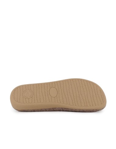 Chinela destalonada paño con hebilla hombre comodo taupe