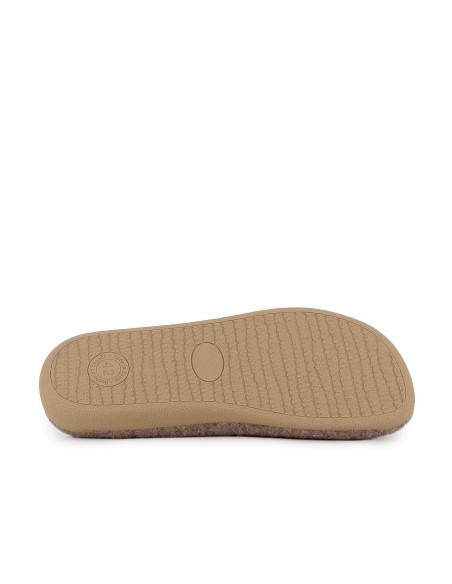 Chinela destalonada paño con hebilla hombre comodo taupe