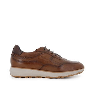 Deportiva  piel cómoda con cordones finos hombre camel