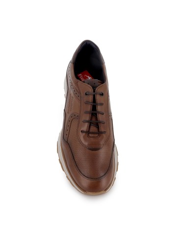 Deportiva  piel cómoda con cordones finos hombre camel